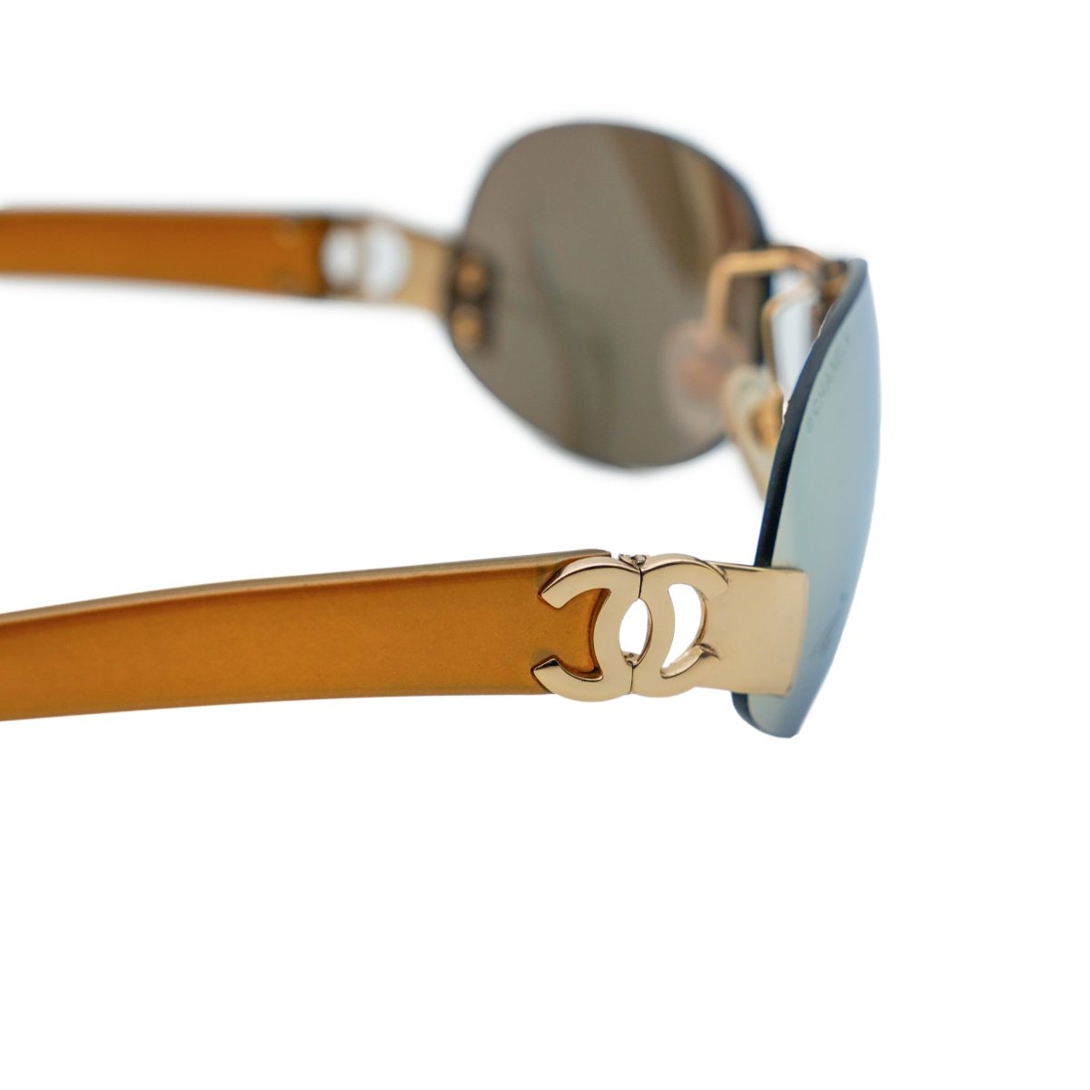 Chanel 4037 Light Brown Rimless Gold CC Logo Sunglasses — photo 5