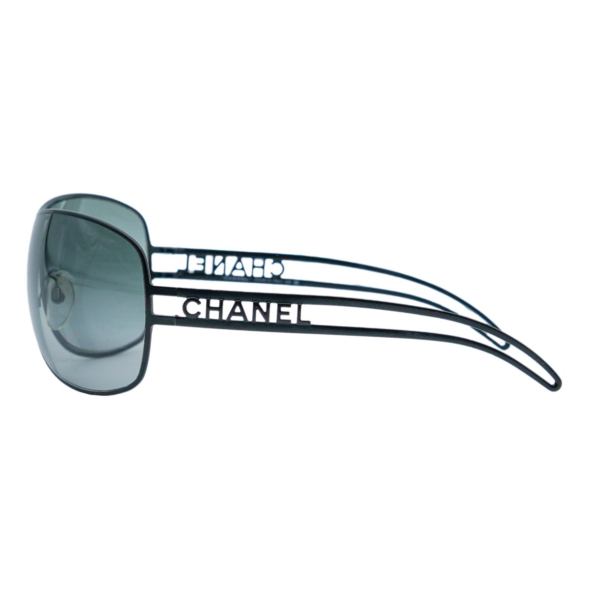 Chanel 4150 Black Metal Cut Out Logo Gradient Sunglasses — photo 3