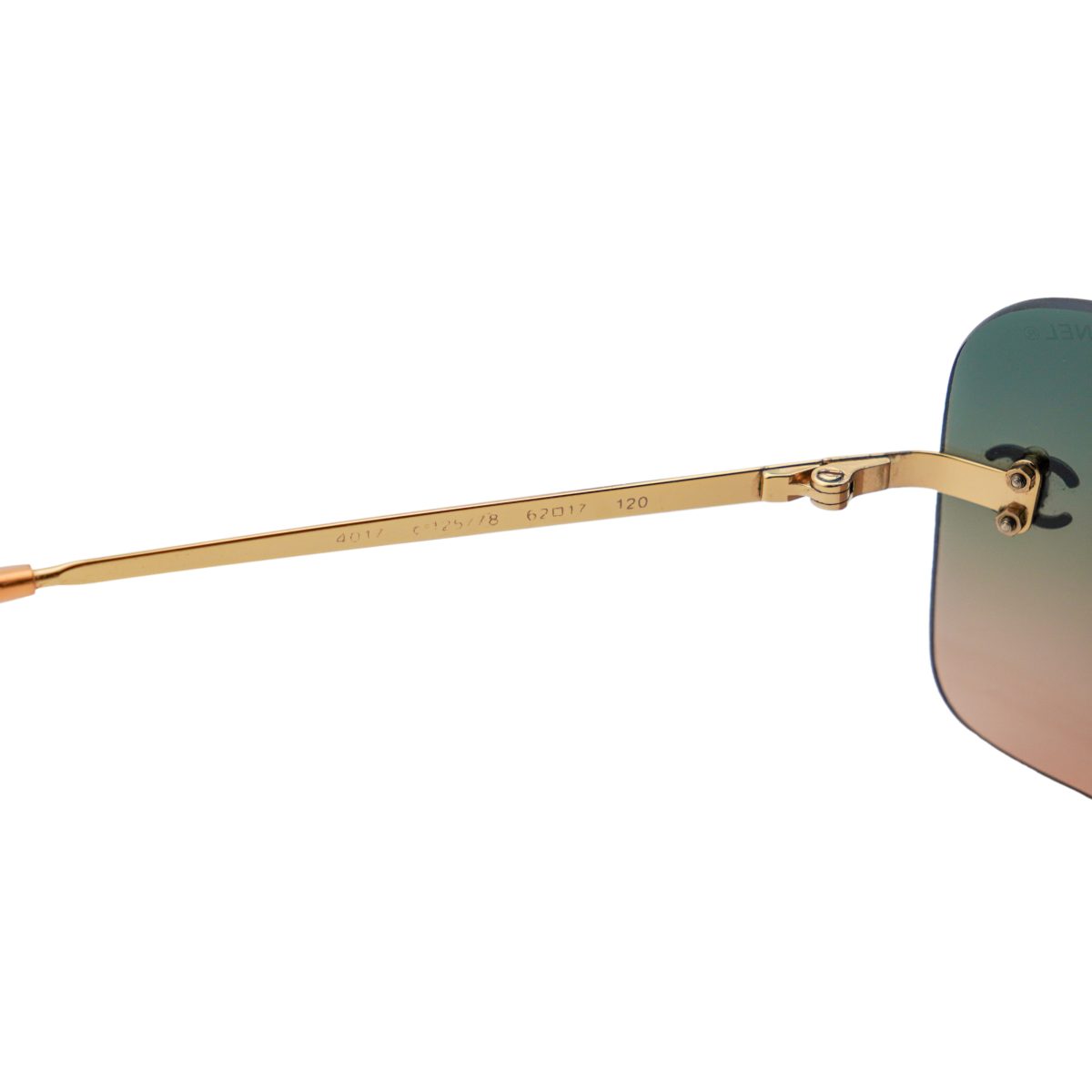 Vintage Chanel 4017 Gold Rimless Gradient CC Logo Sunglasses — photo 8