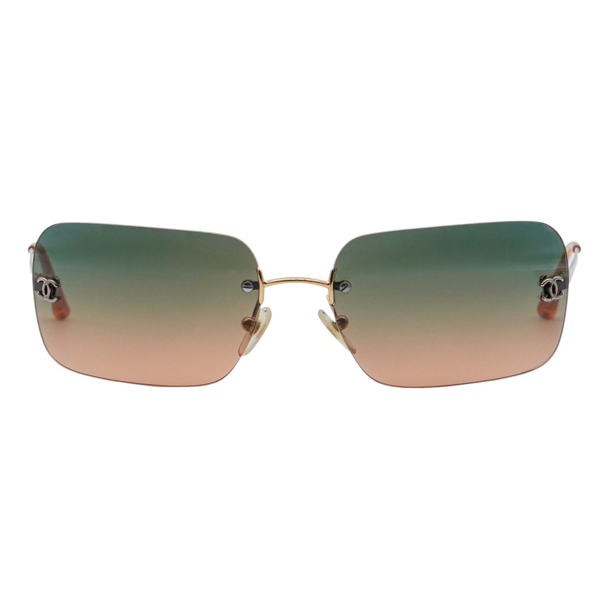 Vintage Chanel 4017 Gold Rimless Gradient CC Logo Sunglasses — photo 2