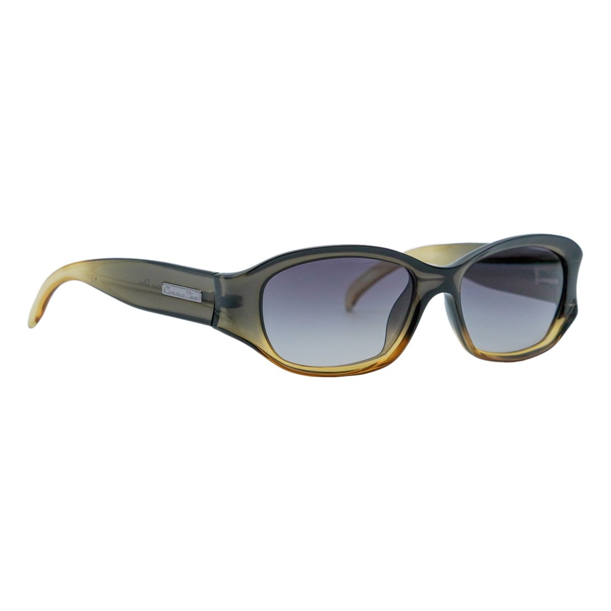 Vintage Dior Gisele Brown Gradient Metal Logo Sunglasses