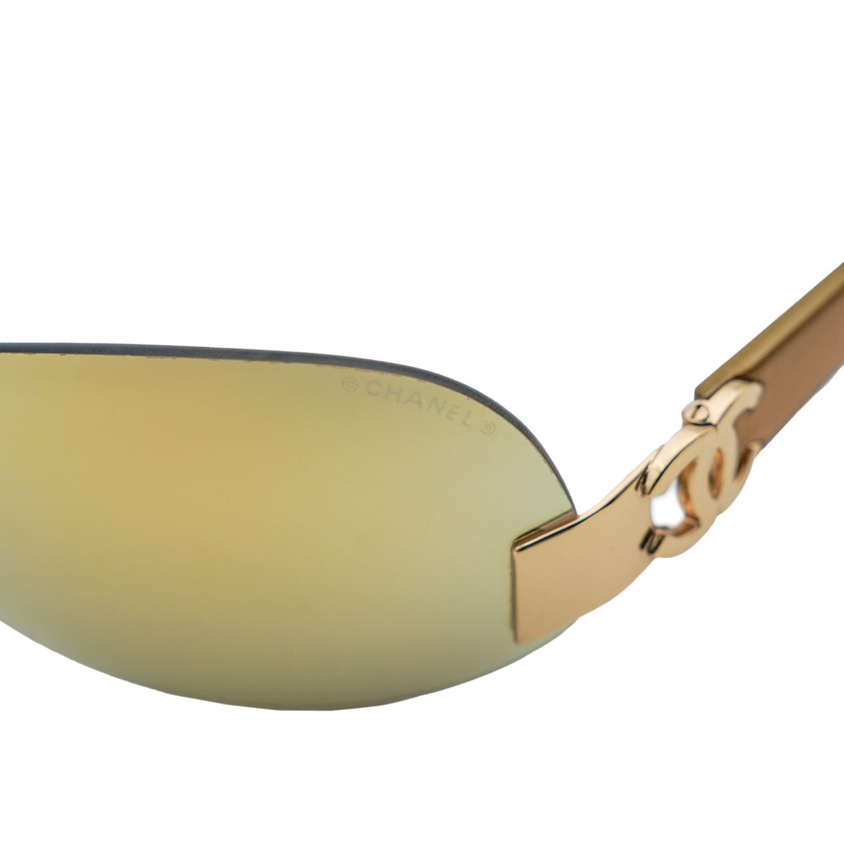 Chanel 4037 Light Brown Rimless Gold CC Logo Sunglasses — photo 6