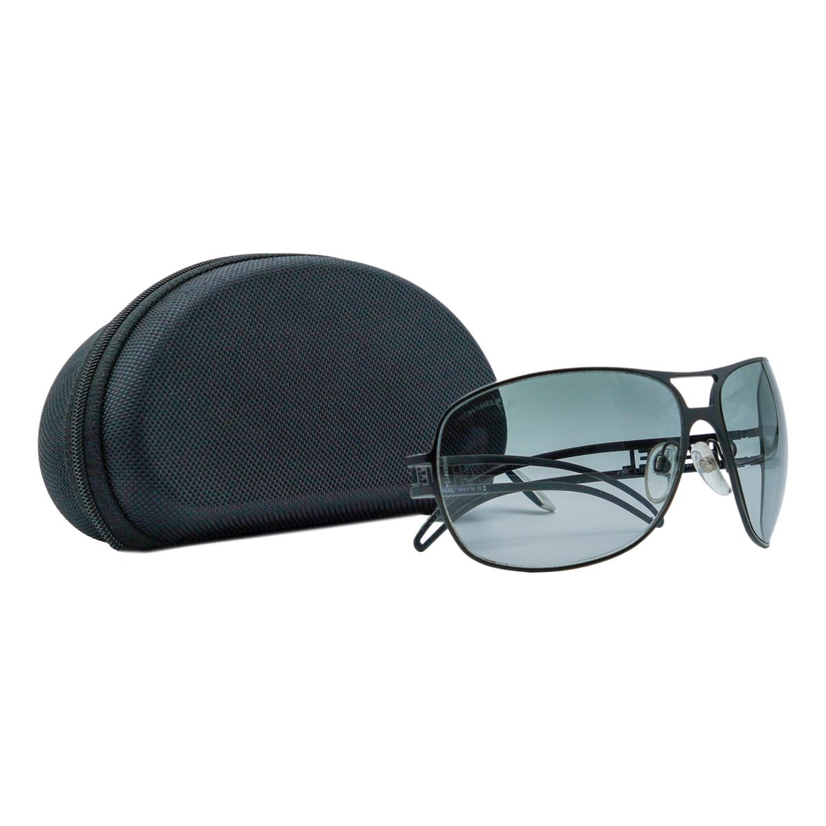 Chanel 4150 Black Metal Cut Out Logo Gradient Sunglasses — photo 10
