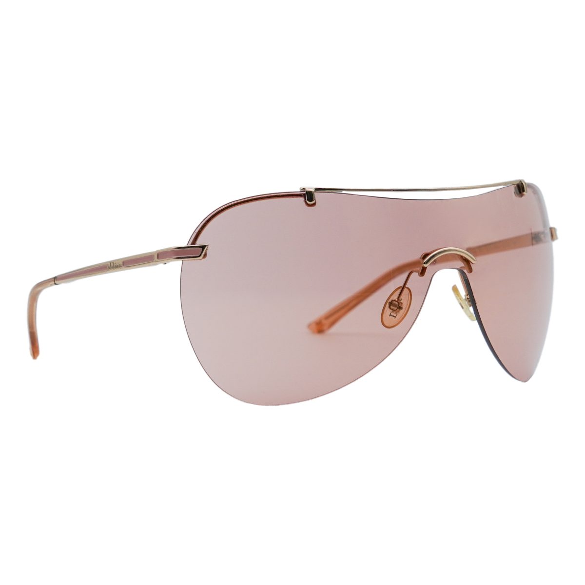 Vintage Dior Air 1 Pink Rimless Shield Star Logo Sunglasses