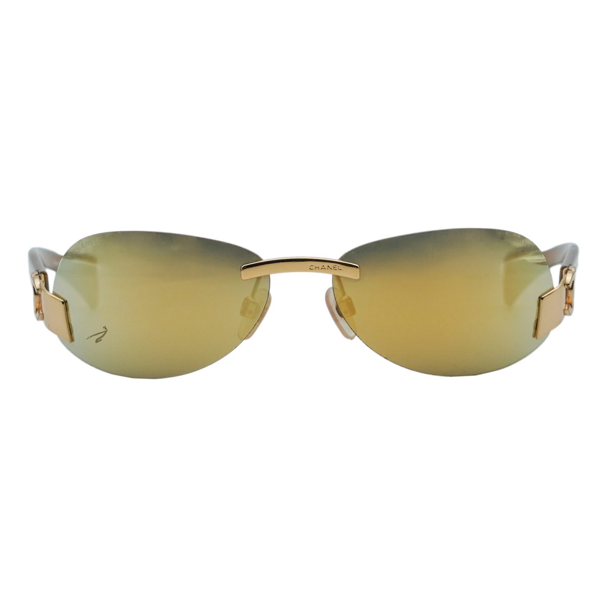 Chanel 4037 Light Brown Rimless Gold CC Logo Sunglasses — photo 2