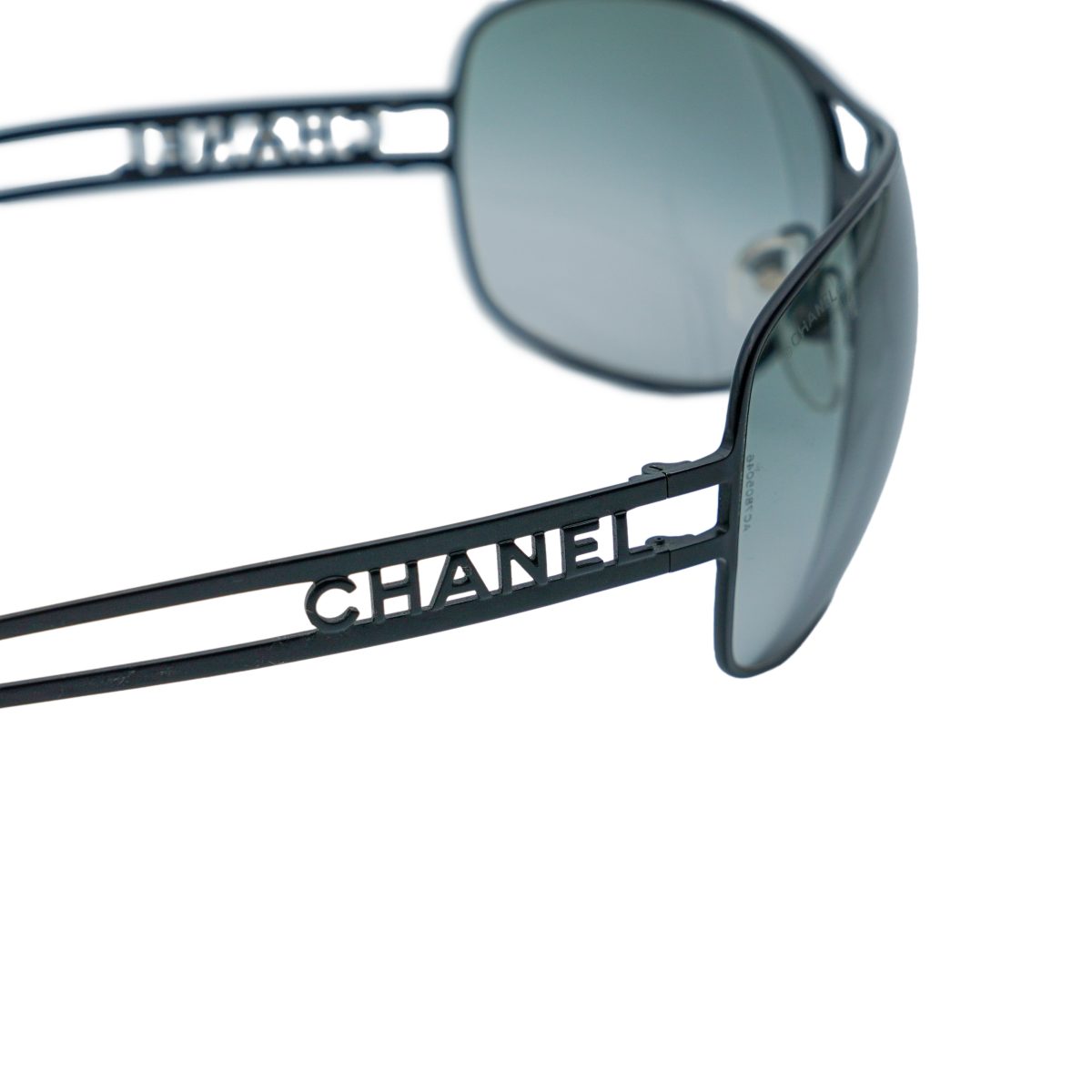 Chanel 4150 Black Metal Cut Out Logo Gradient Sunglasses — photo 5