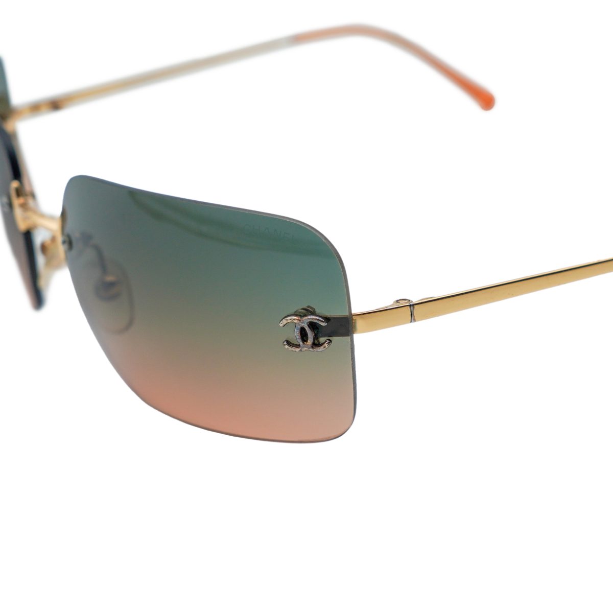 Vintage Chanel 4017 Gold Rimless Gradient CC Logo Sunglasses — photo 4