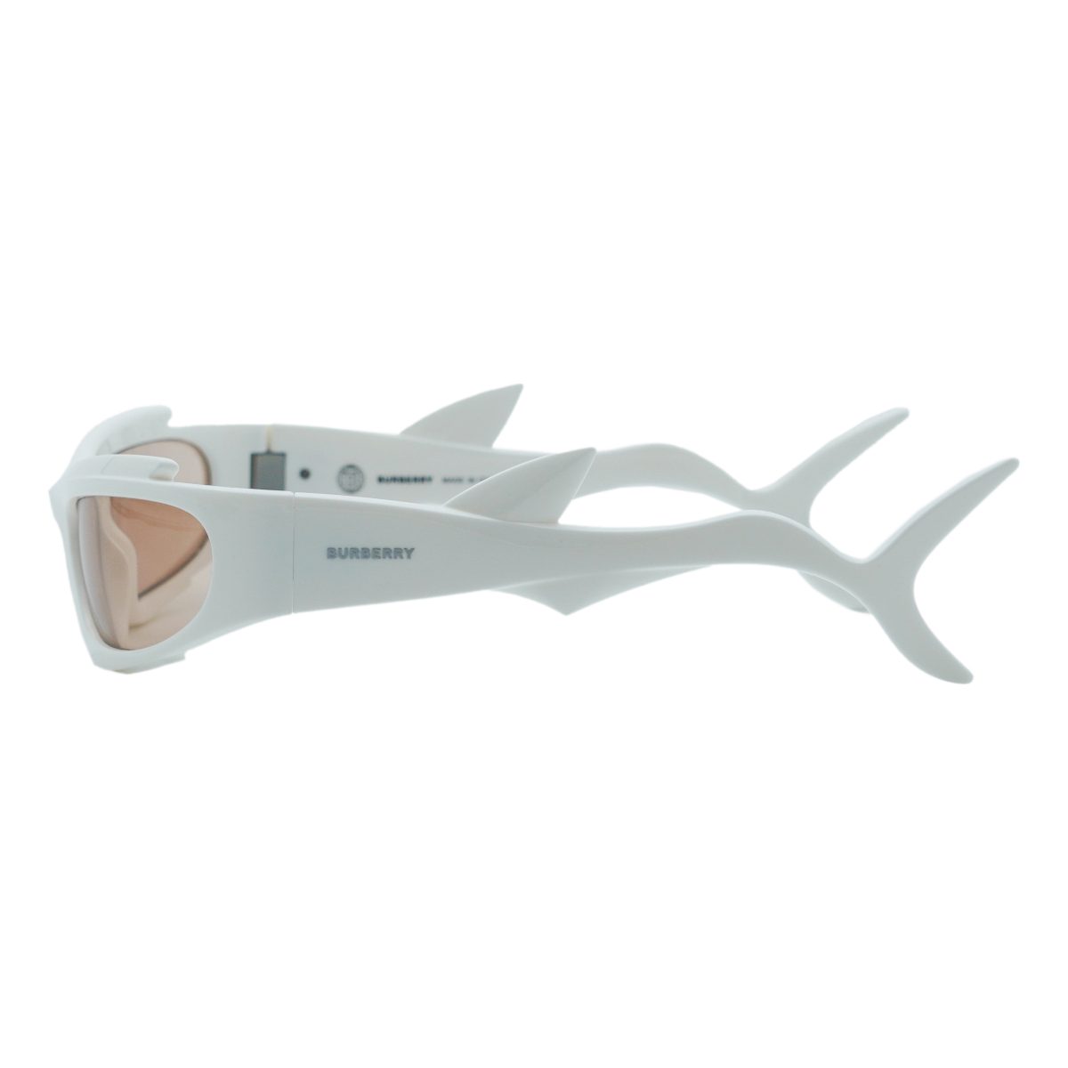 Burberry 4399 White Wraparound Shark Fin Logo Sunglasses — photo 3