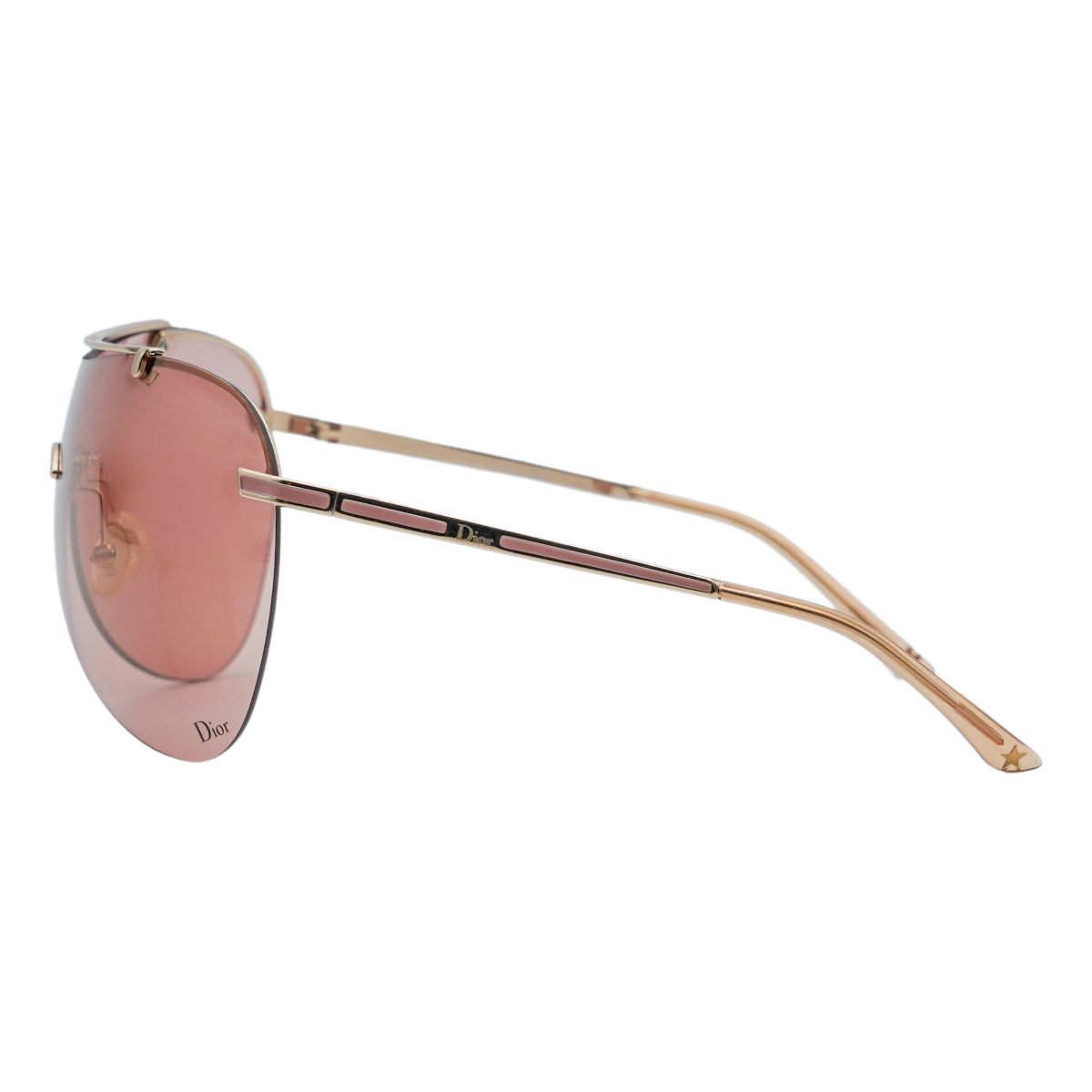 Vintage Dior Air 1 Pink Rimless Shield Star Logo Sunglasses — photo 3