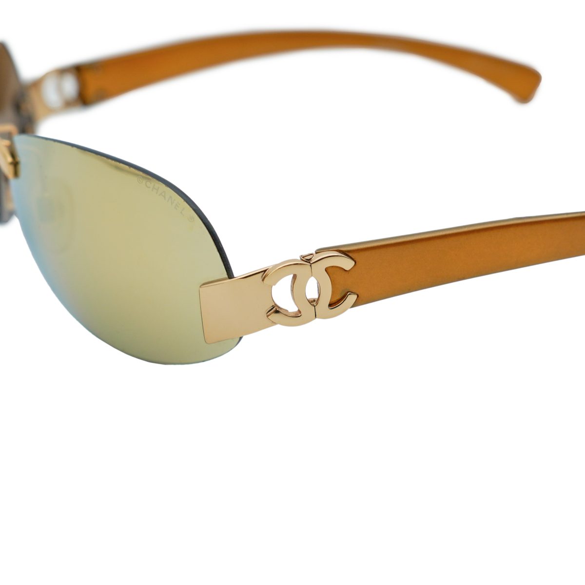 Chanel 4037 Light Brown Rimless Gold CC Logo Sunglasses — photo 4