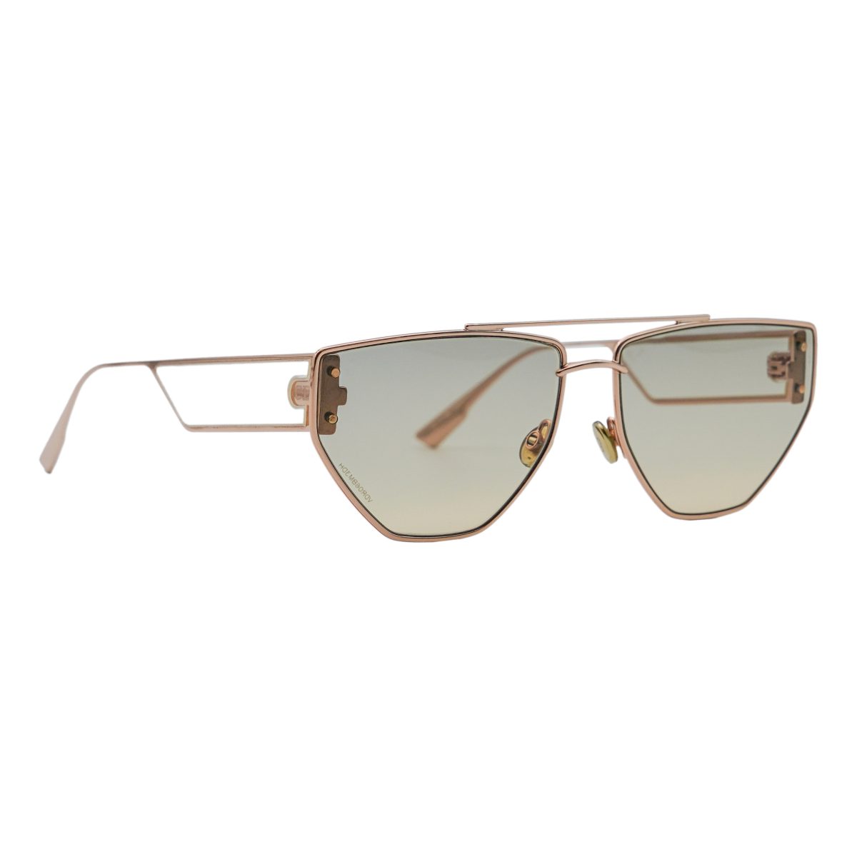 Dior Gold Metal CD Logo Cut Out Geometric Aviator Sunglasses