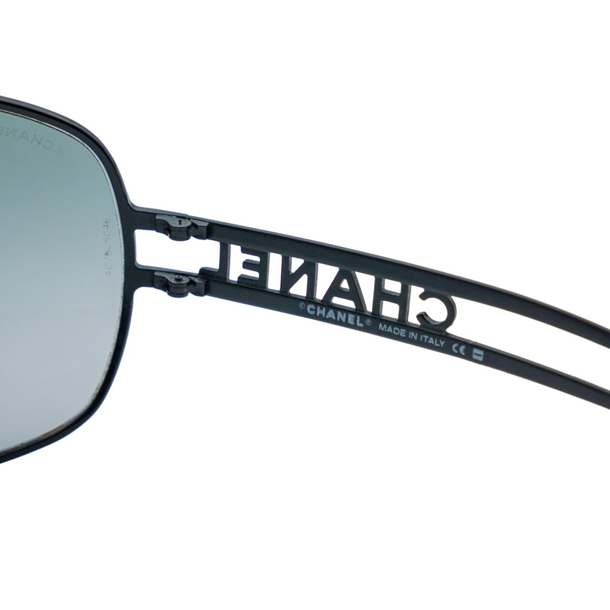 Chanel 4150 Black Metal Cut Out Logo Gradient Sunglasses — photo 8