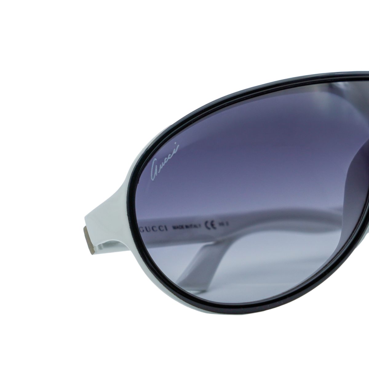Gucci GG 3514 White Shield Gradient Logo Aviator Sunglasses — photo 5