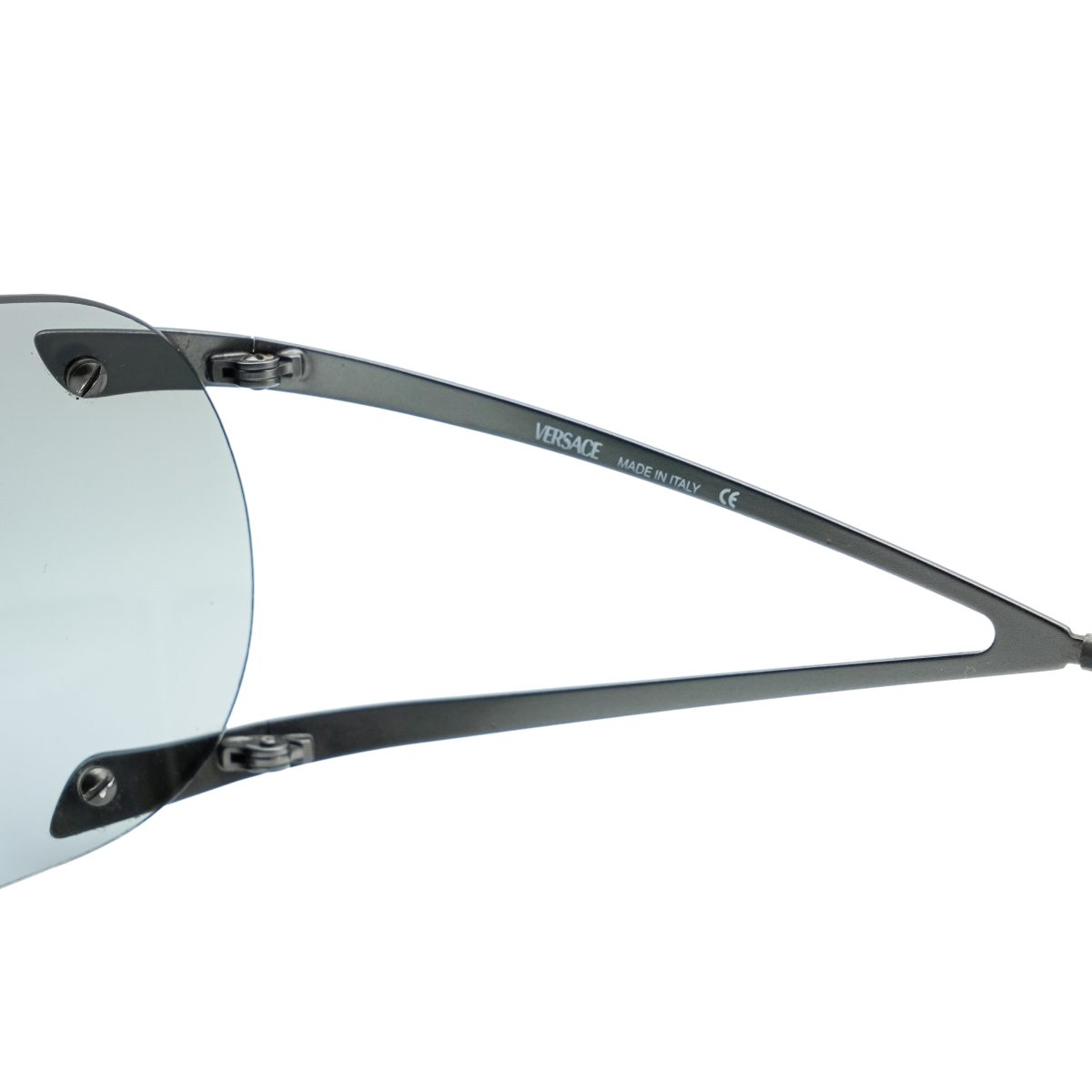 Vintage Versace Medusa Logo Silver Frame Rimless Sunglasses — photo 5