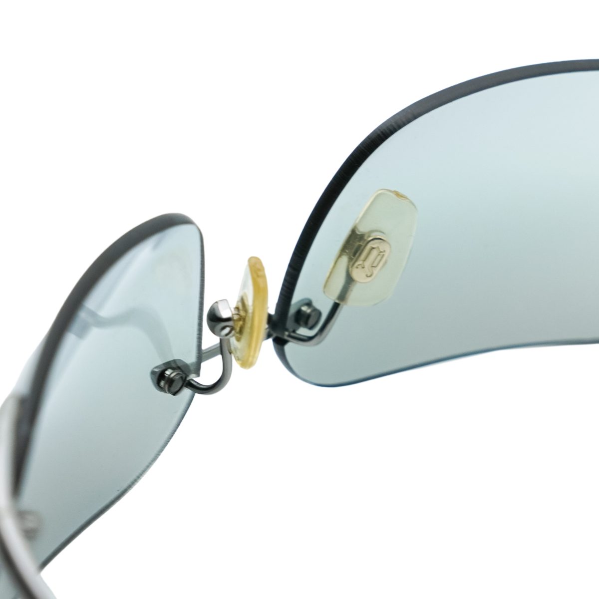 Vintage Versace Medusa Logo Silver Frame Rimless Sunglasses — photo 6
