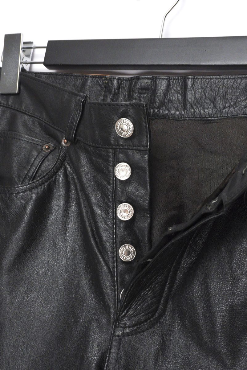 Vintage Levi’s Logo Leather Black Pants — photo 5