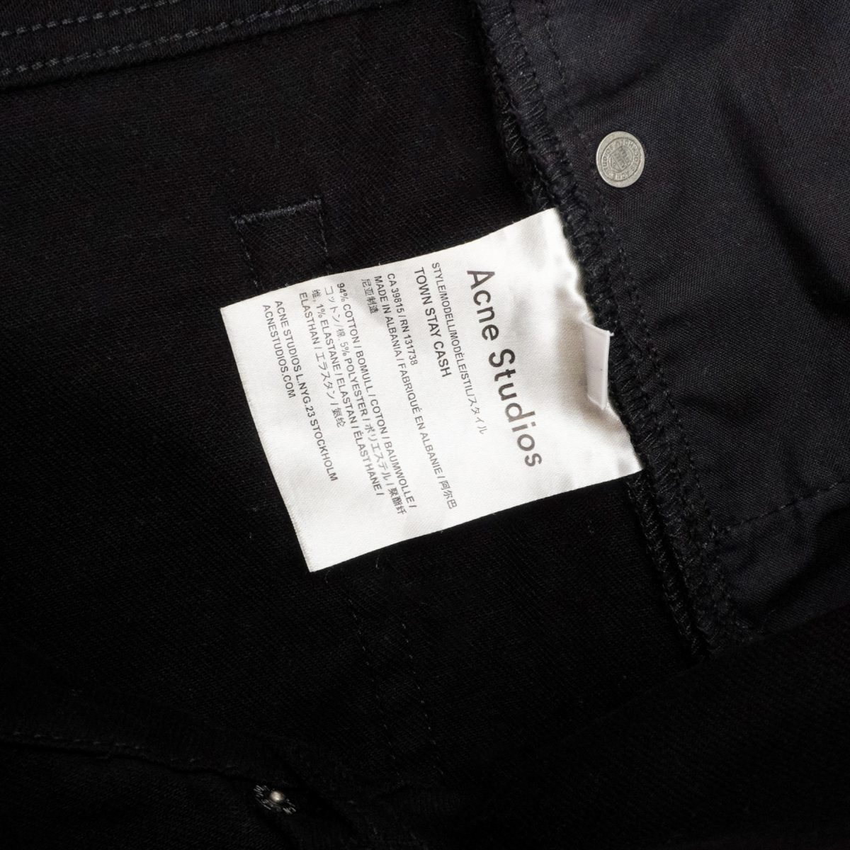 Acne Studios Town Stay Cash Black Denim Pant Jeans — photo 7