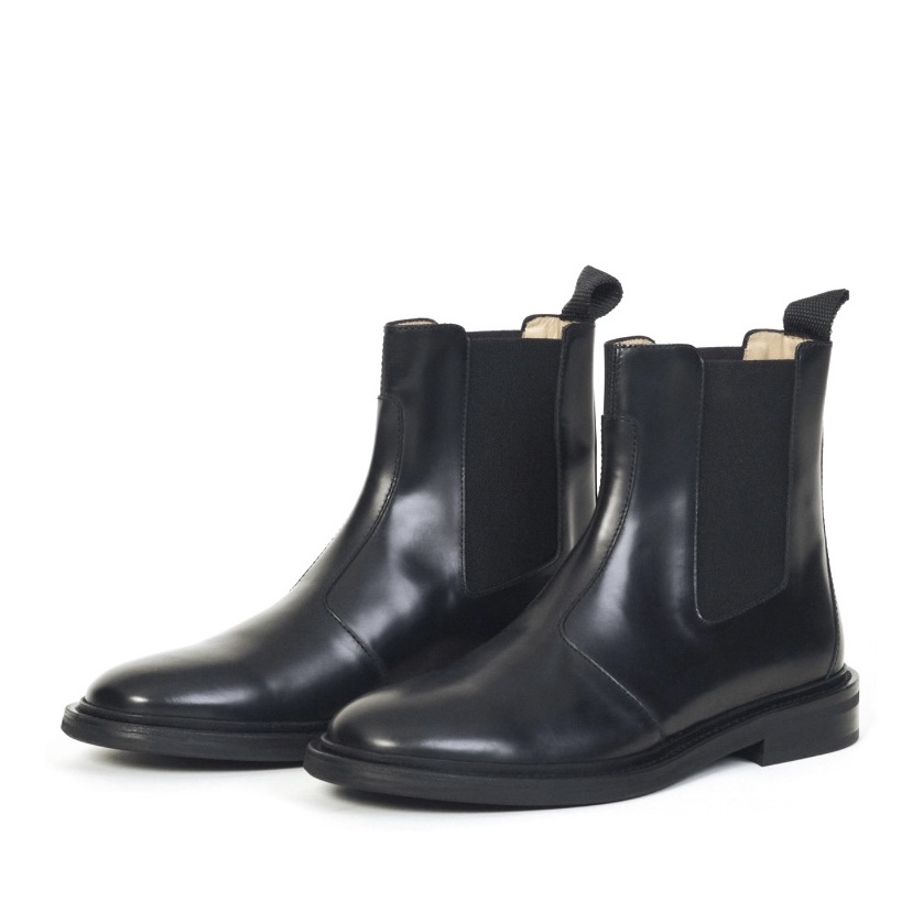 Sandro Paris Chelsea Smooth Leather Black Boots