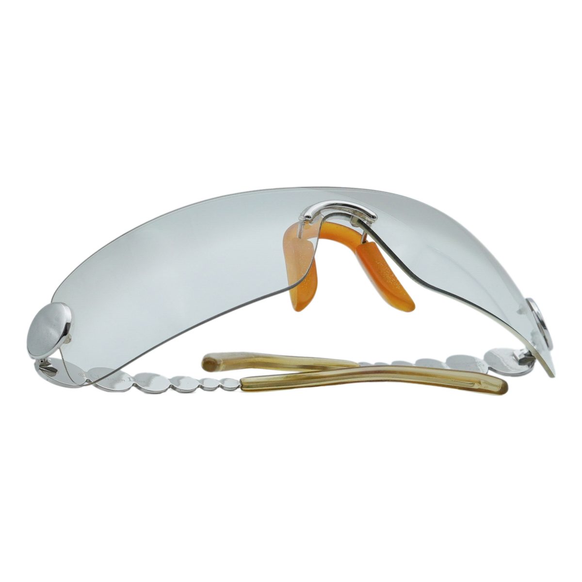 Vintage Dior Ruthenium Metal Rimless Shield Logo Sunglasses — photo 9