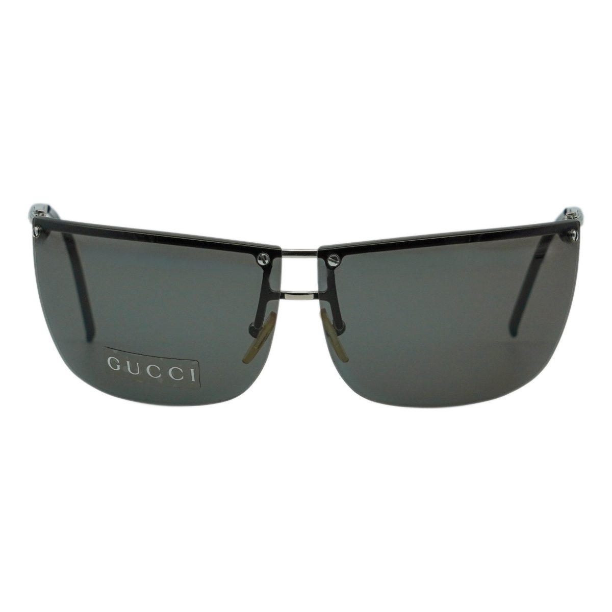 Vintage Gucci GG 2652 Silver Half Rimless Logo Sunglasses — photo 2