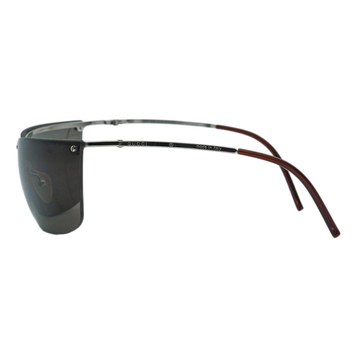 Vintage Gucci GG 2652 Silver Half Rimless Logo Sunglasses — photo 3