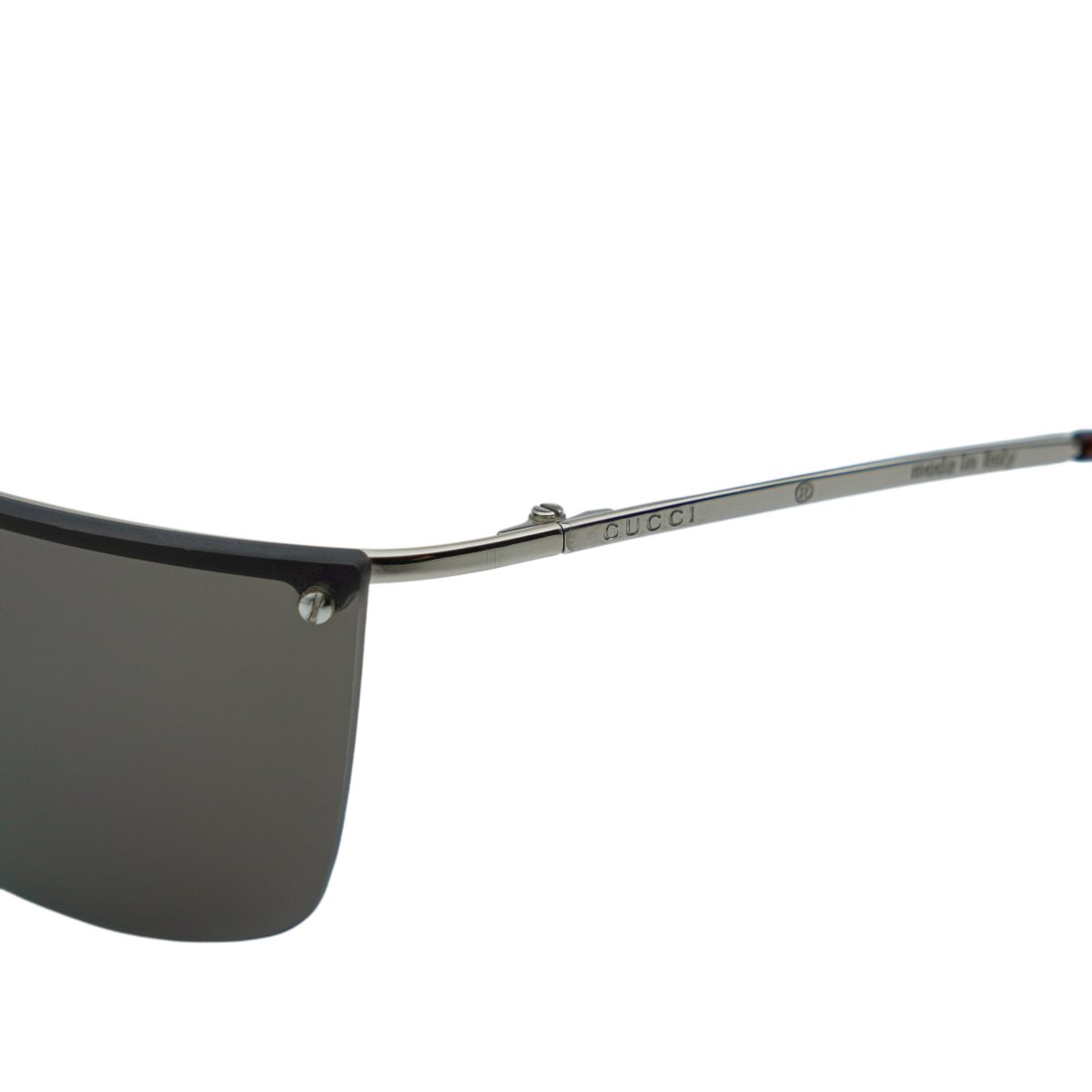 Vintage Gucci GG 2652 Silver Half Rimless Logo Sunglasses — photo 4