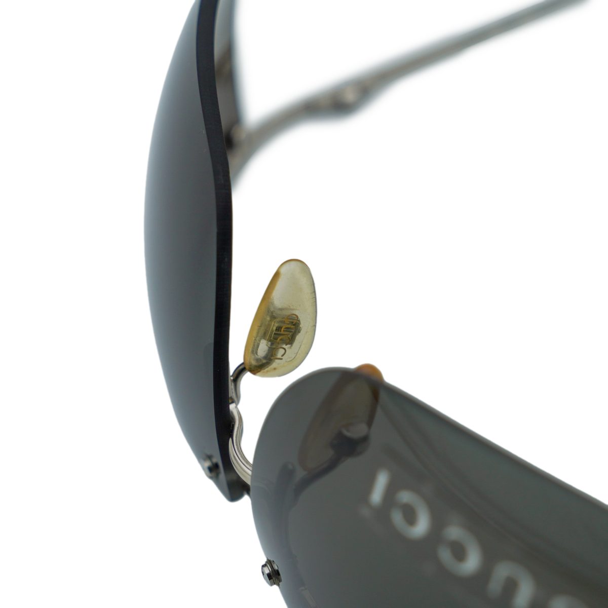 Vintage Gucci GG 2652 Silver Half Rimless Logo Sunglasses — photo 10