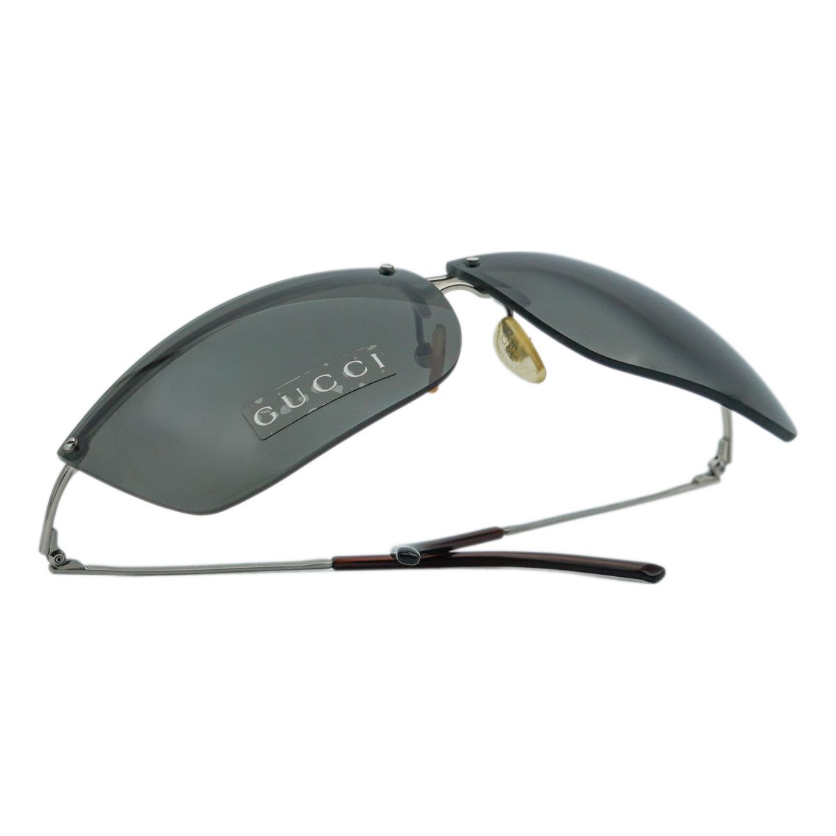 Vintage Gucci GG 2652 Silver Half Rimless Logo Sunglasses — photo 11