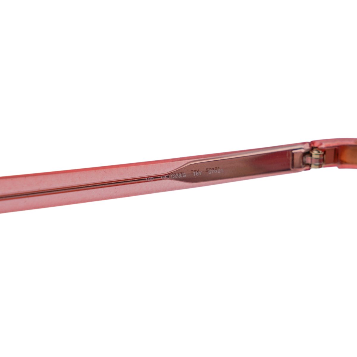 Vintage Gucci GG 1378 Gold Pink Logo Rectangular Sunglasses — photo 8