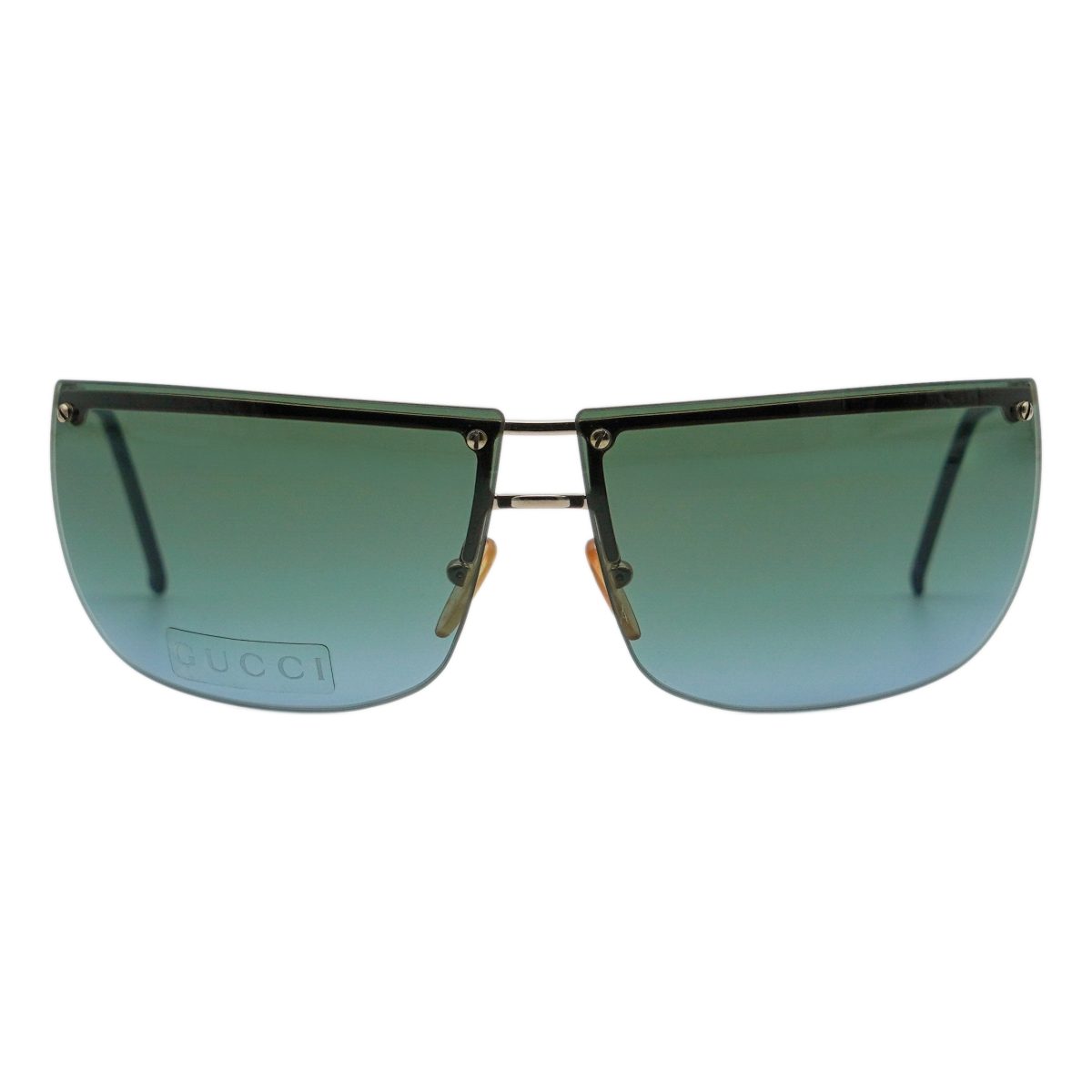 Vintage Gucci GG 2652 Gold Half Rimless Logo Sunglasses — photo 2
