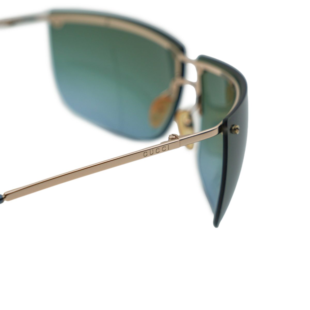 Vintage Gucci GG 2652 Gold Half Rimless Logo Sunglasses — photo 5