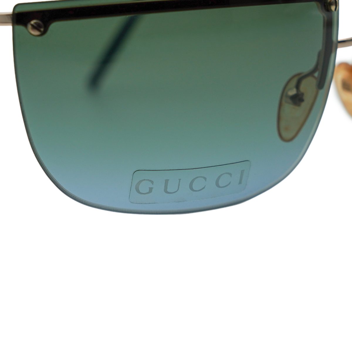 Vintage Gucci GG 2652 Gold Half Rimless Logo Sunglasses — photo 6