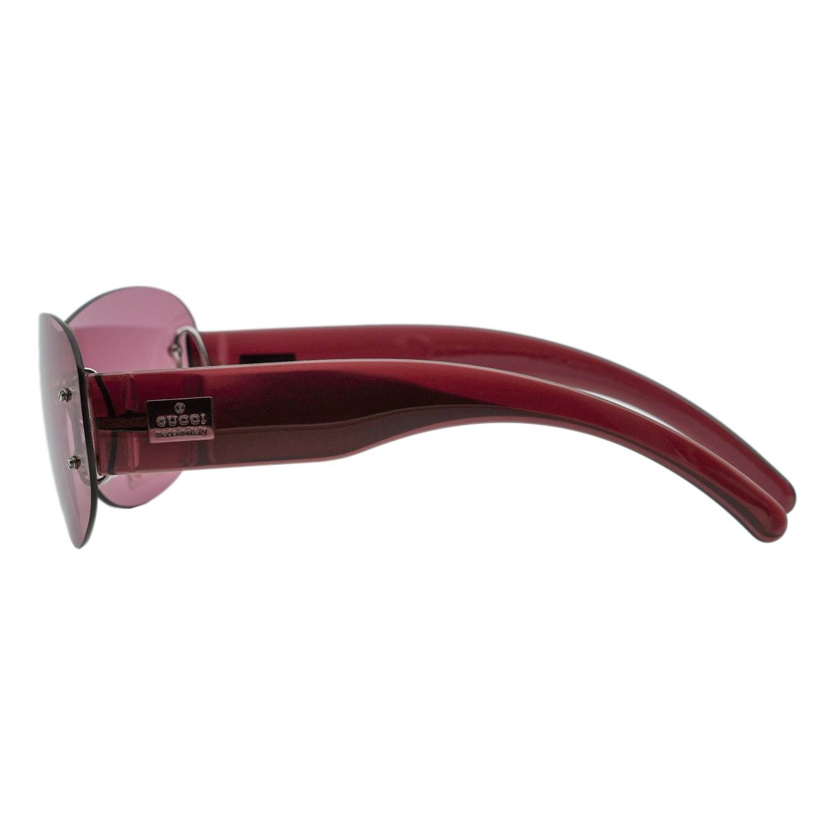 Vintage Gucci GG 2448 Red Rimless Shield Logo Sunglasses — photo 3