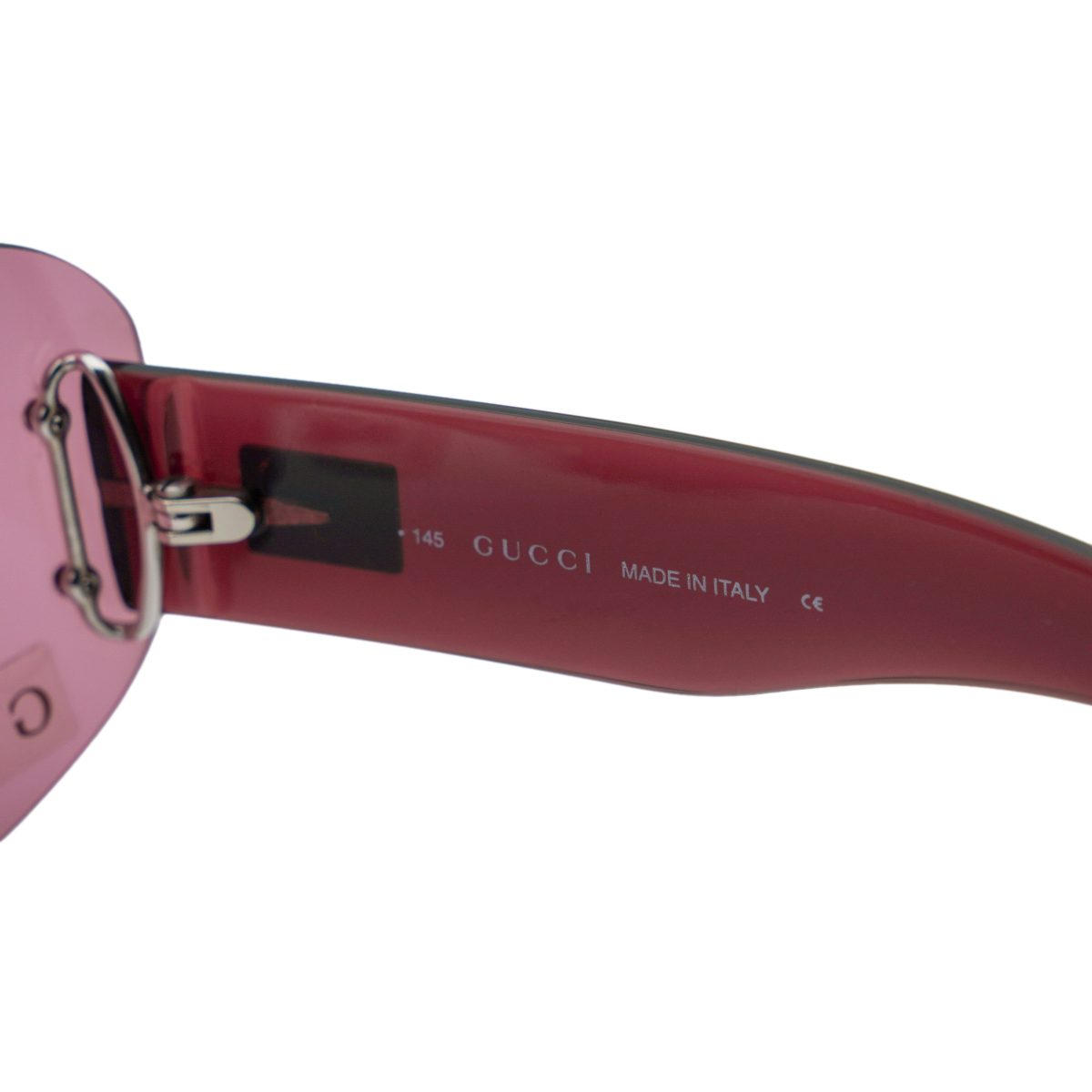 Vintage Gucci GG 2448 Red Rimless Shield Logo Sunglasses — photo 8