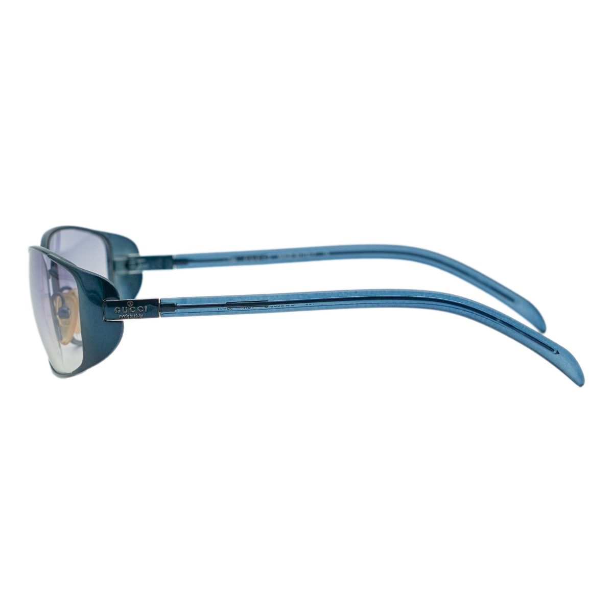 Vintage Gucci GG 2658 Blue Wrap Rectangular Logo Sunglasses — photo 3
