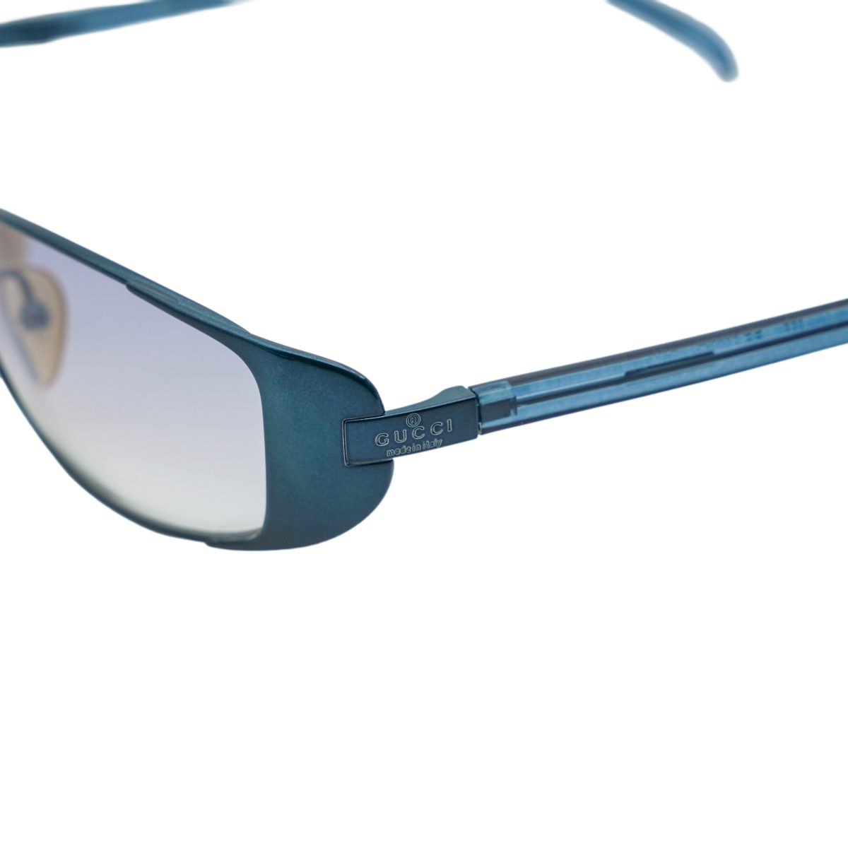 Vintage Gucci GG 2658 Blue Wrap Rectangular Logo Sunglasses — photo 4