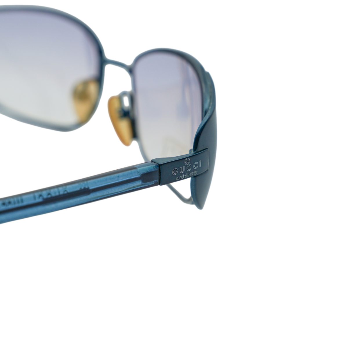 Vintage Gucci GG 2658 Blue Wrap Rectangular Logo Sunglasses — photo 5