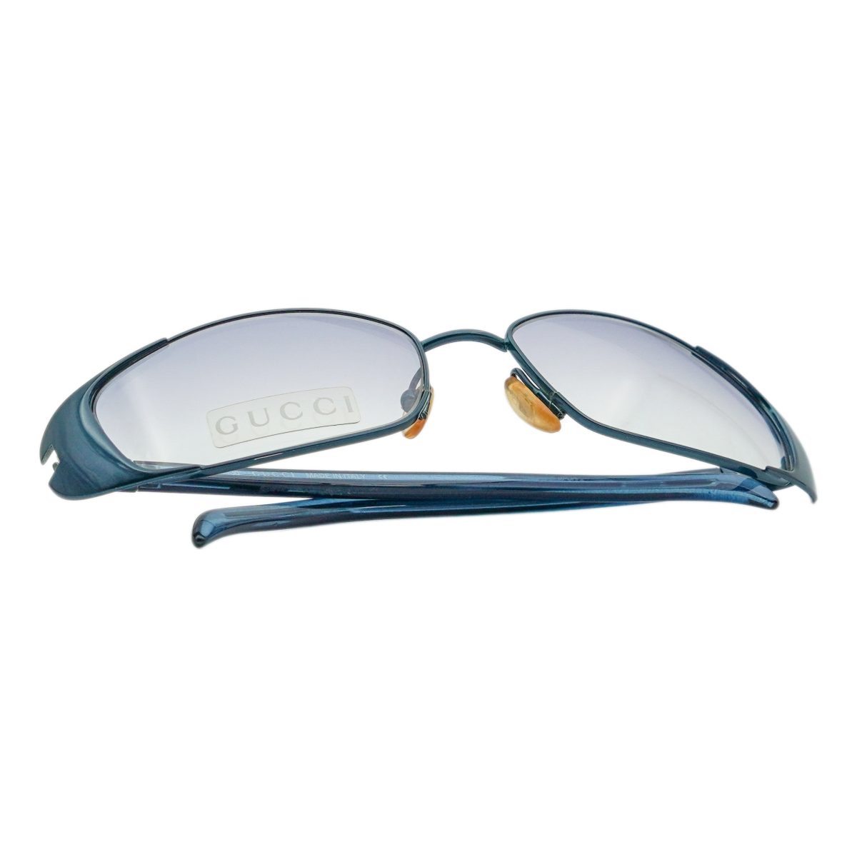 Vintage Gucci GG 2658 Blue Wrap Rectangular Logo Sunglasses — photo 9