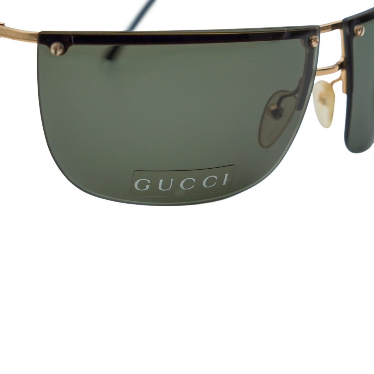 Vintage Gucci GG 2652 Gold Half Rimless Logo Sunglasses — photo 6
