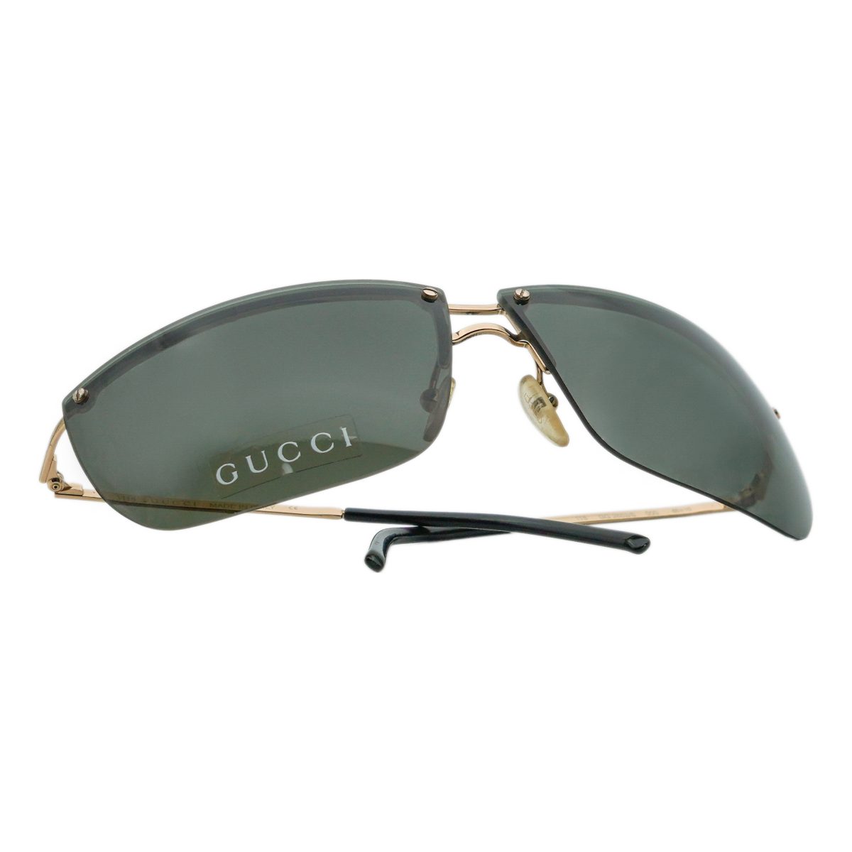 Vintage Gucci GG 2652 Gold Half Rimless Logo Sunglasses — photo 10