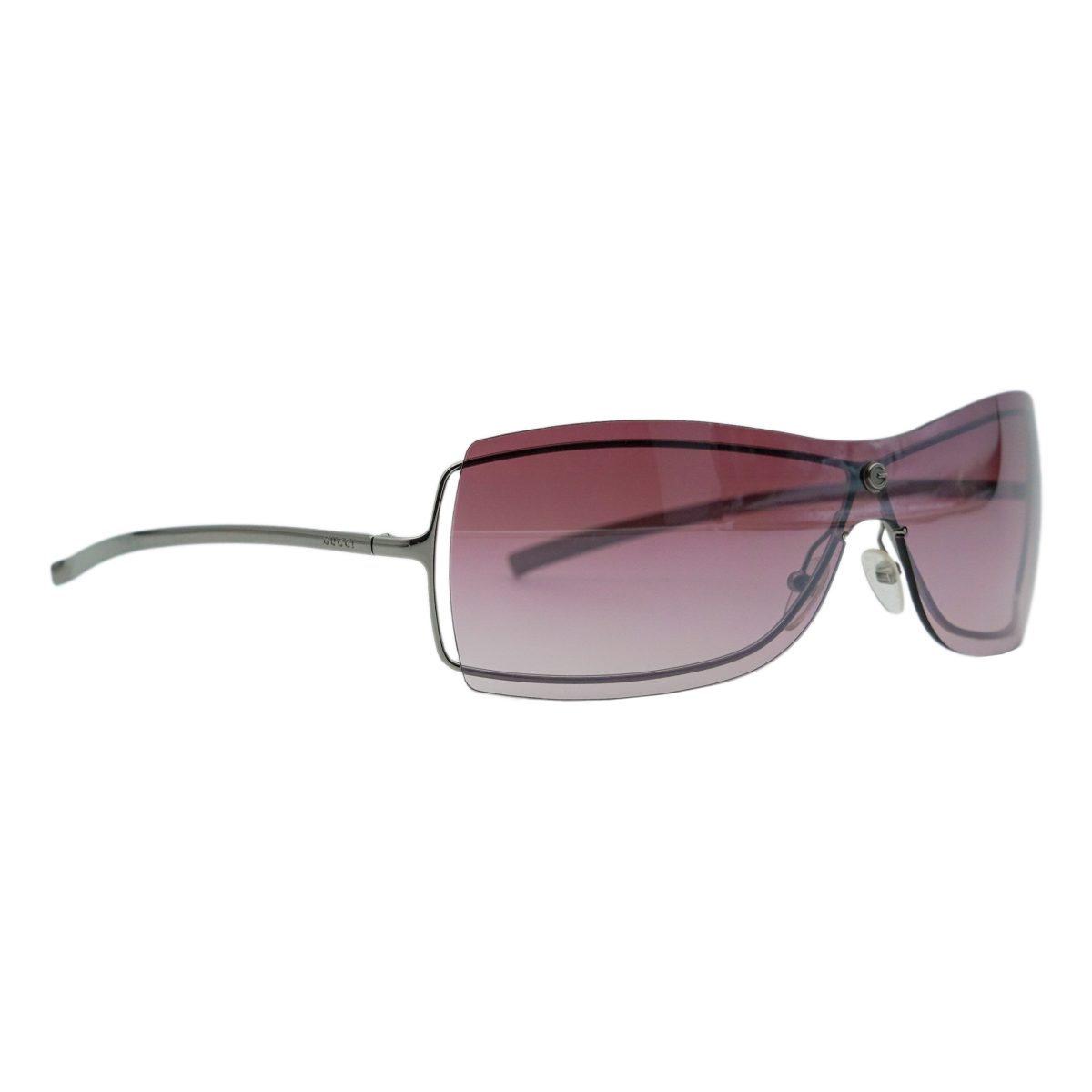 Gucci GG1711 Gunmetal Rimless Gradient Logo Y2K Sunglasses