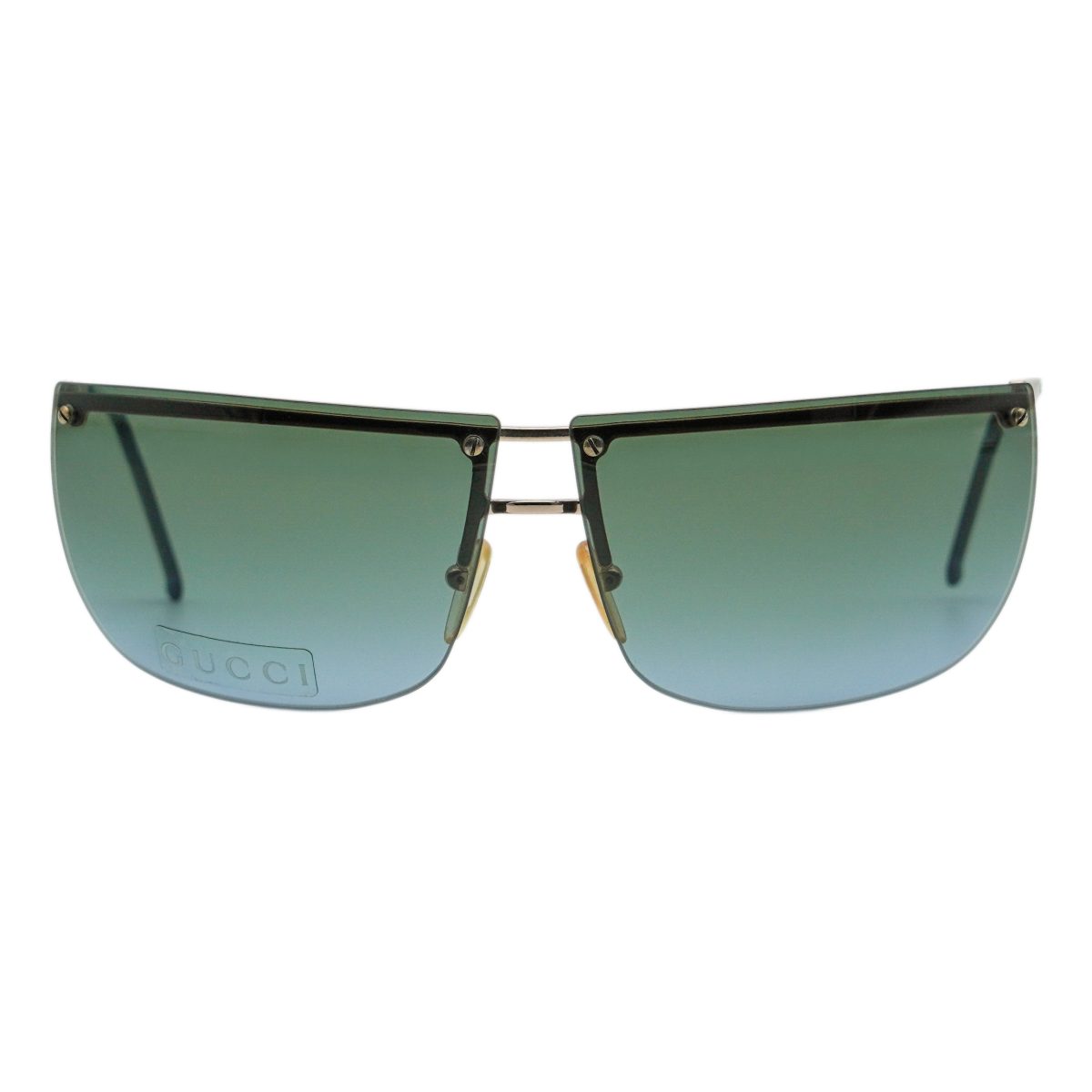 Vintage Gucci GG 2652 Gold Half Rimless Logo Sunglasses — photo 2