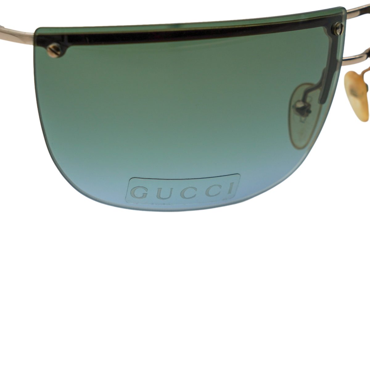 Vintage Gucci GG 2652 Gold Half Rimless Logo Sunglasses — photo 6