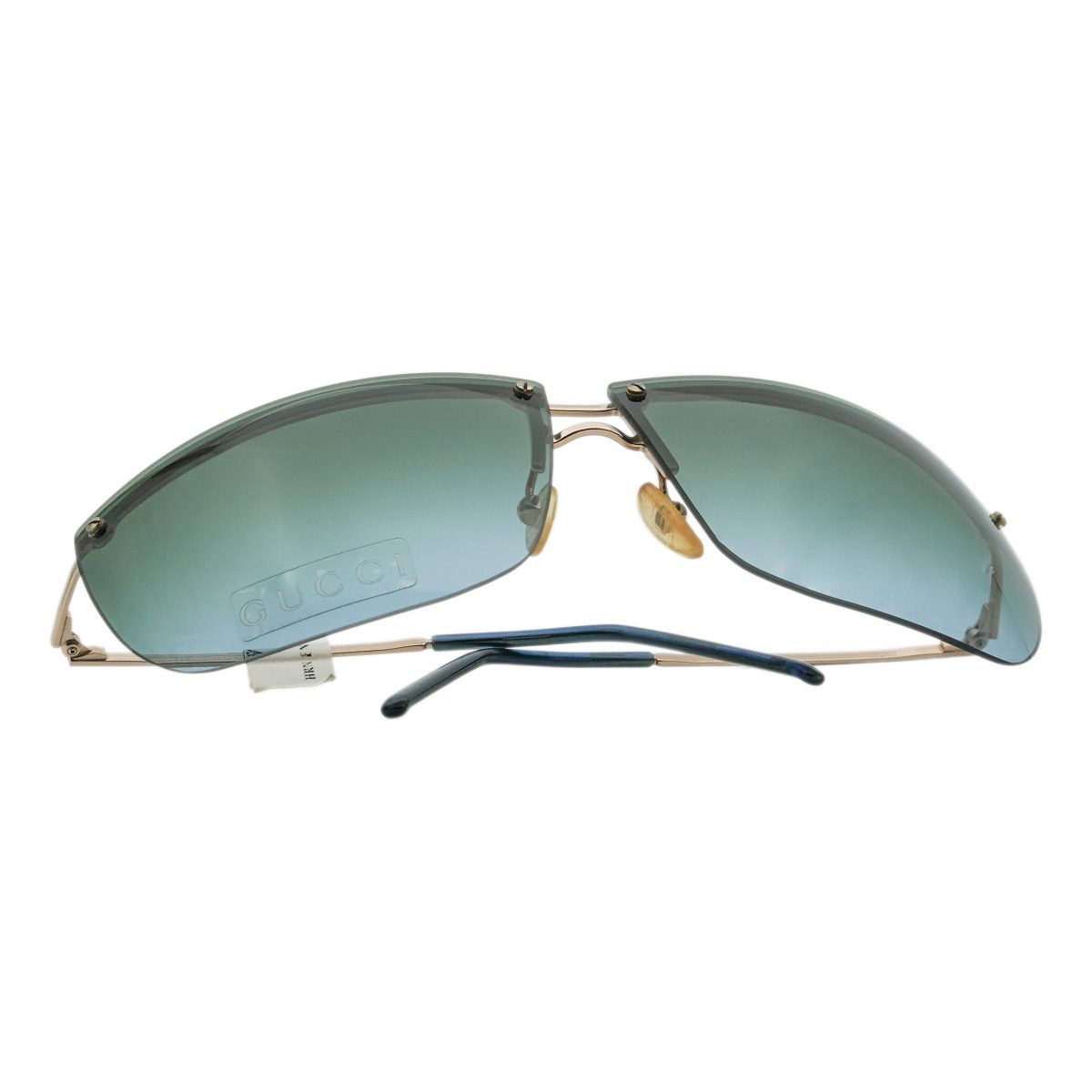 Vintage Gucci GG 2652 Gold Half Rimless Logo Sunglasses — photo 10
