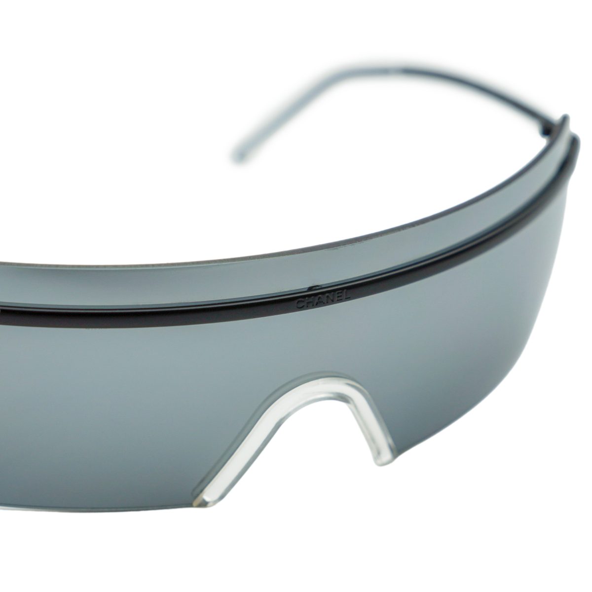 Chanel 4045 Black Rimless Shield Mask Logo Y2K Sunglasses — photo 6