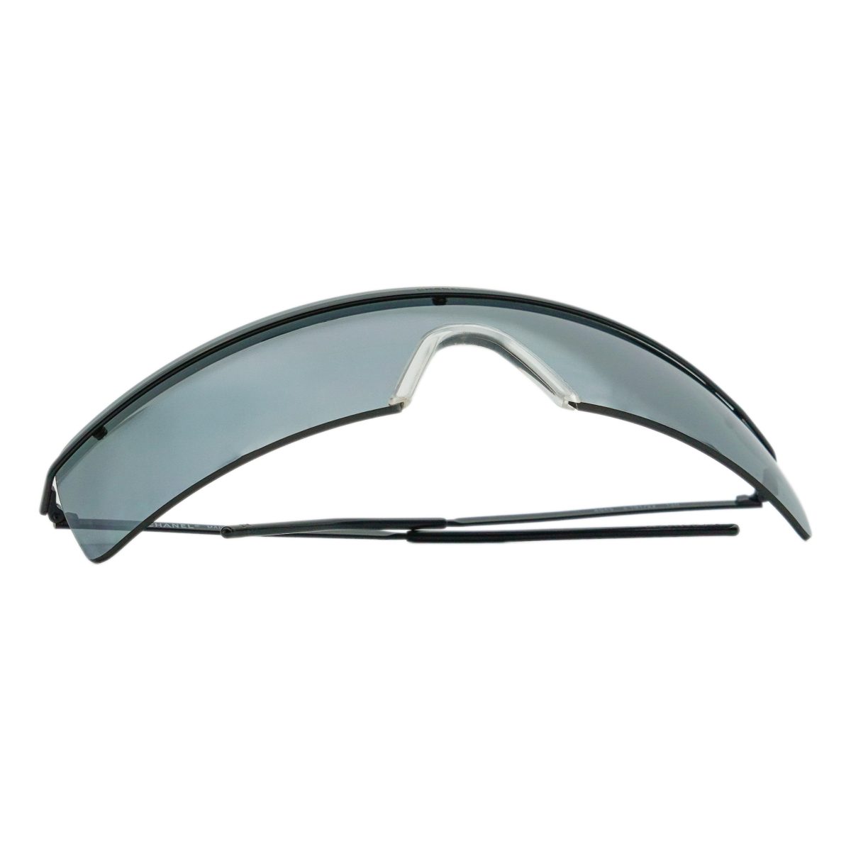 Chanel 4045 Black Rimless Shield Mask Logo Y2K Sunglasses — photo 11