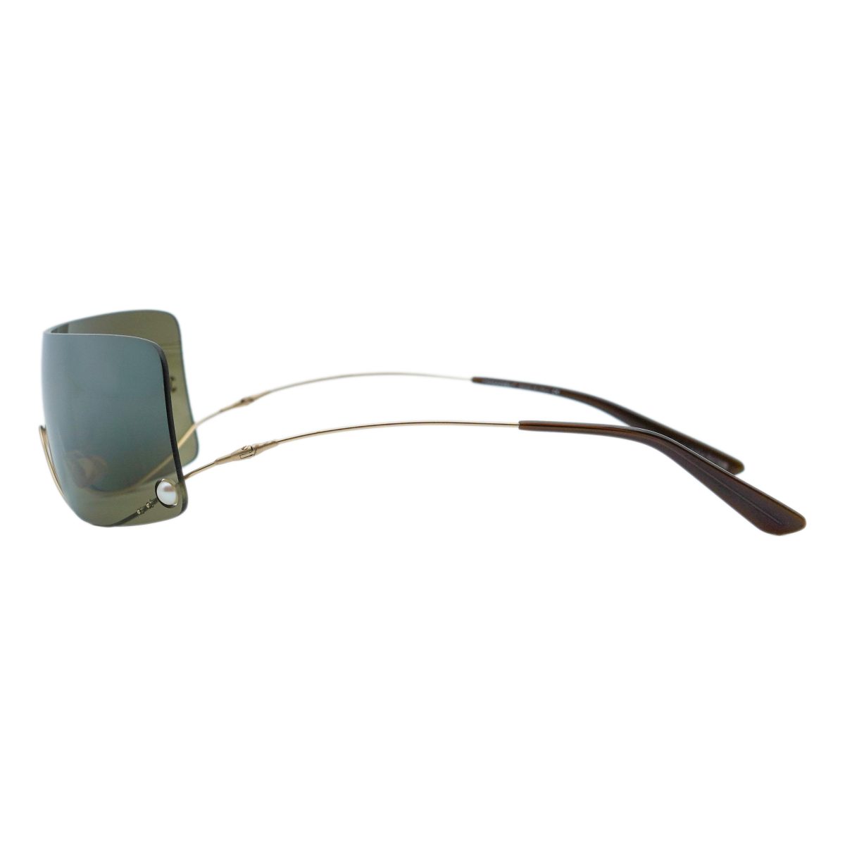 Vintage Chanel 4077 Gold Rimless Shield CC Logo Sunglasses — photo 3