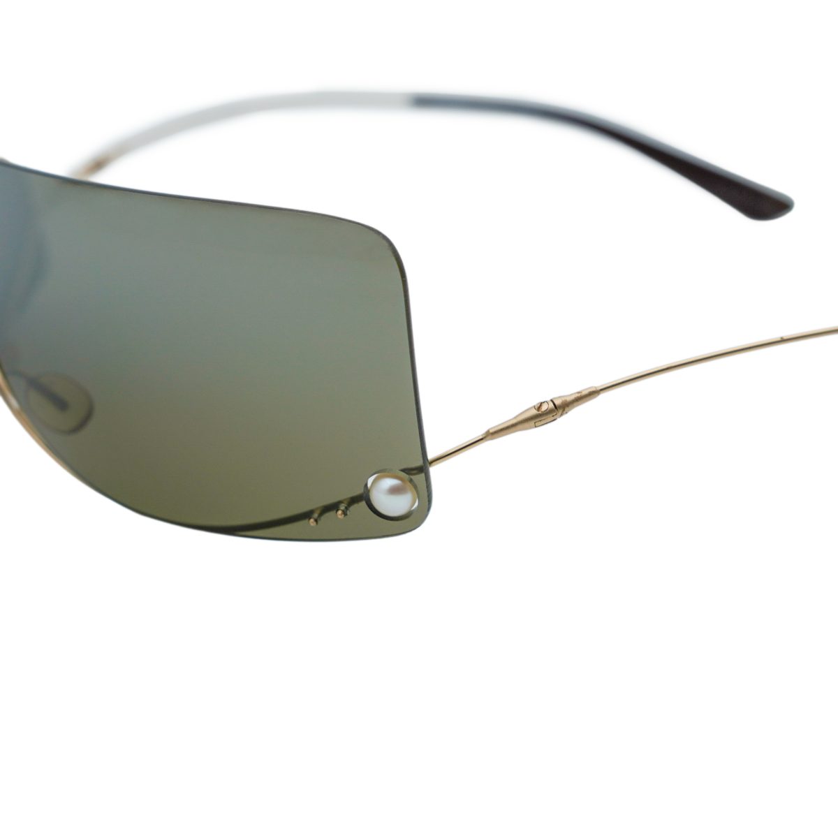 Vintage Chanel 4077 Gold Rimless Shield CC Logo Sunglasses — photo 4