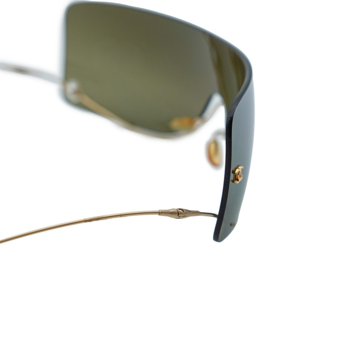 Vintage Chanel 4077 Gold Rimless Shield CC Logo Sunglasses — photo 5