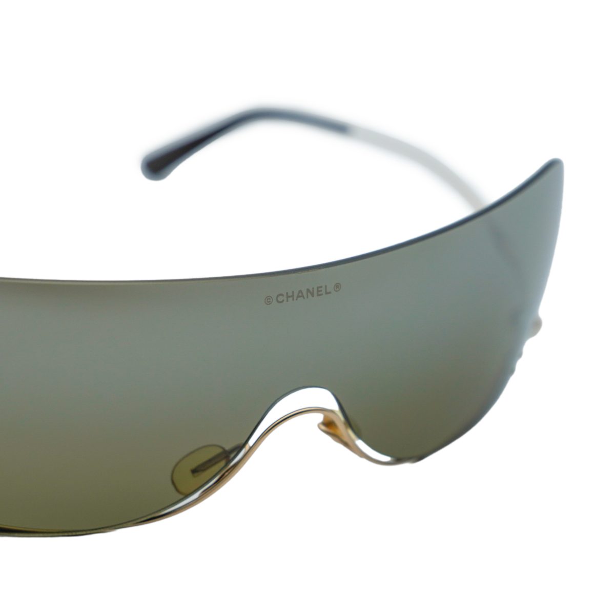 Vintage Chanel 4077 Gold Rimless Shield CC Logo Sunglasses — photo 7